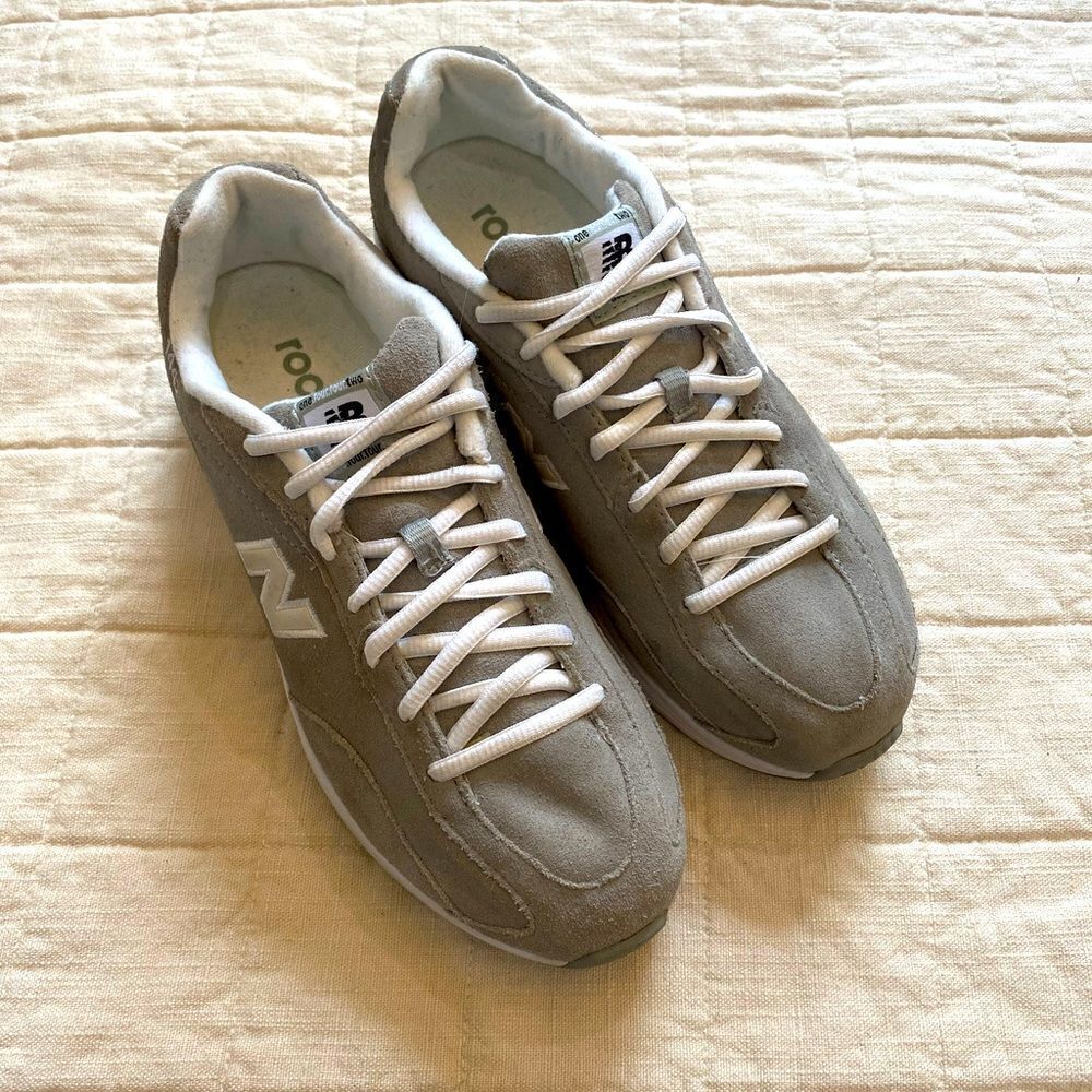 New Balance Gray Suede Sneakers with White Accents